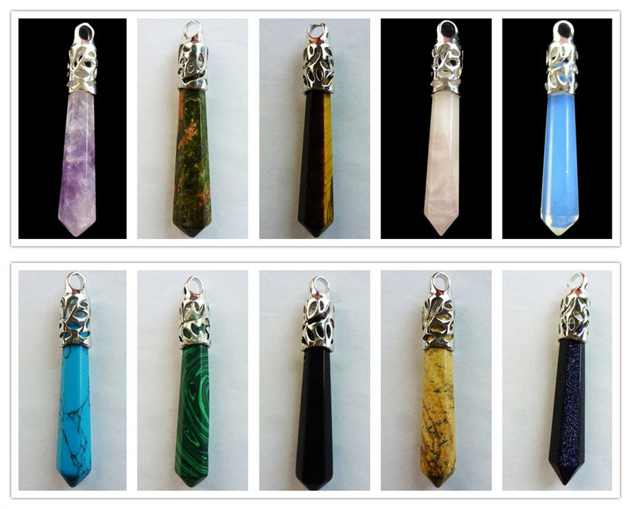 bai5766 Beautiful Carved gemstone Pendulum pendant bead in Jewelry