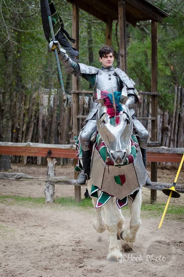 Harry Bouchard on the jousting horse Marcus, a Percheron gelding (photo by GRHook Photo)