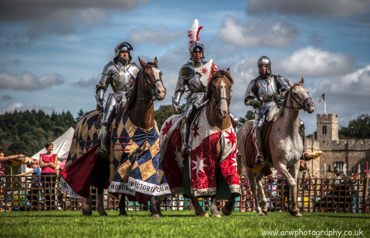 Jousters L-R: Mark Caple, Andreas Wenzel and Benedict Green at Leeds Castle 2014 (Photo by ARW Photography)