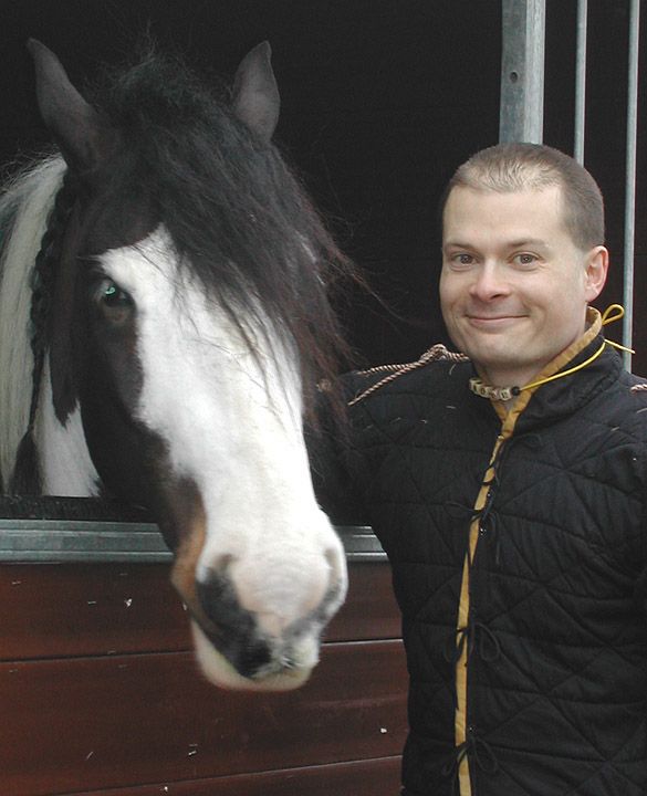 Toby Capwell and the horse Switch, Royal Armouries Leeds 2005 (photo from Order of the Crescent)