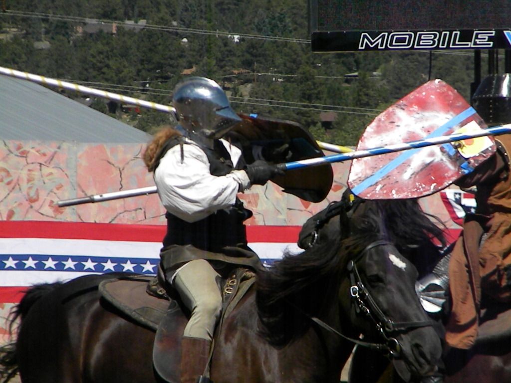 Shane Adams and another jouster using heaters at Estes Park 2012(photo by Suzanne DeMink)