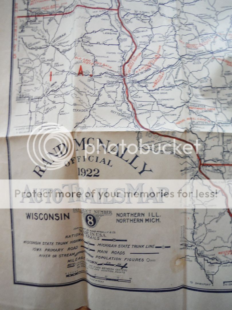 Image 1 of Rand McNally Official 1922 Auto Trails Map, District No. 8 